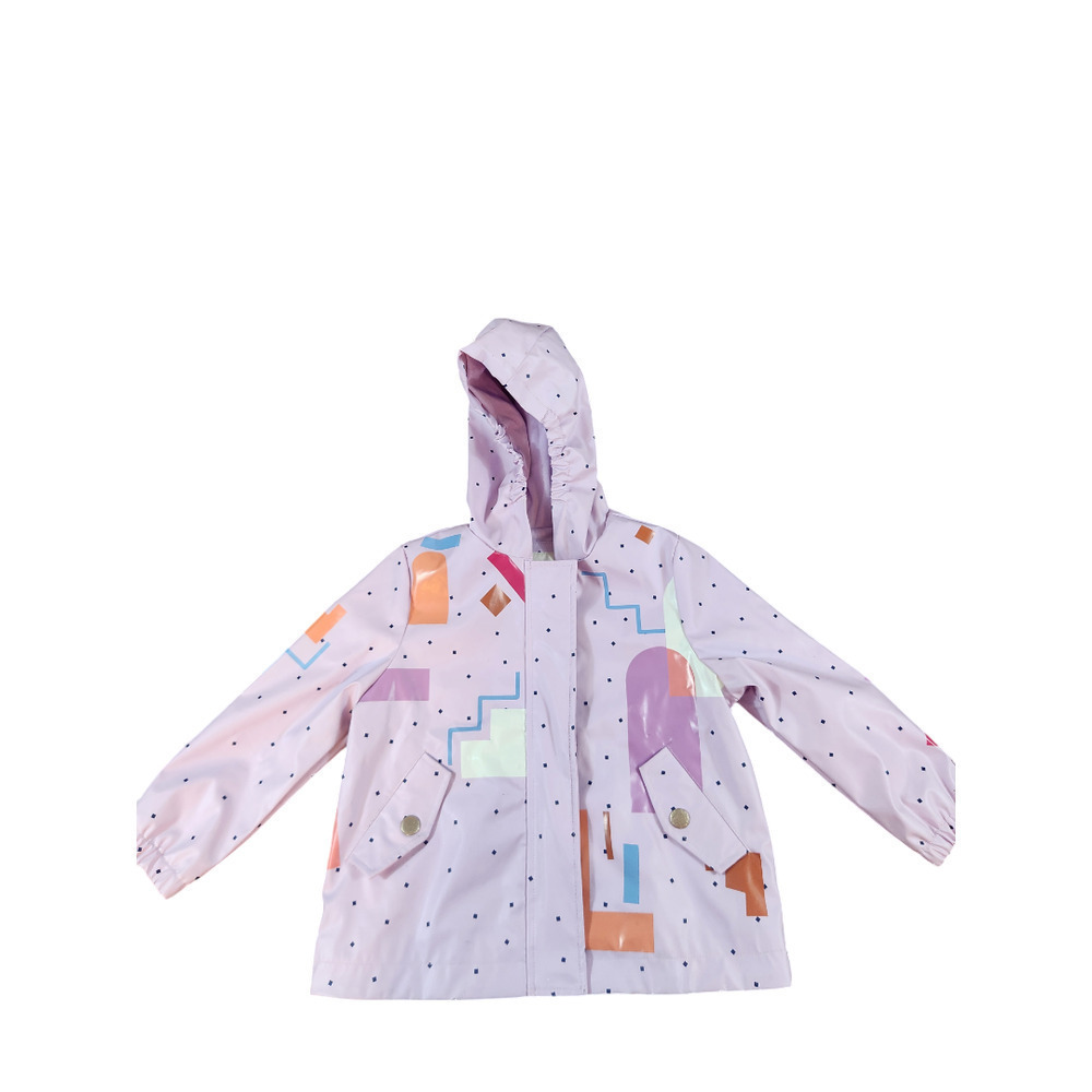 Catimini toddler girls raincoat geo print sz 3T lined jacket NWT